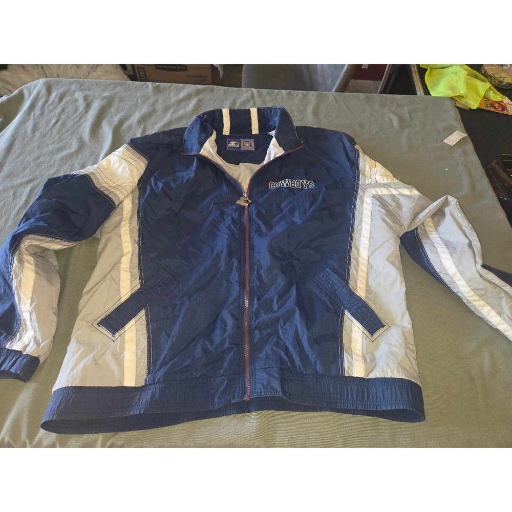 Vintage Starter NFL Dallas Cowboys Anorak Jacket Size XL VTG 1990s Zip Navy